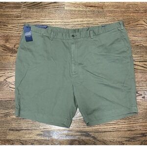 Polo Ralph Lauren Green Chino Classic Fit 9" Stretch Flat Front Shorts Sz 50 BIG